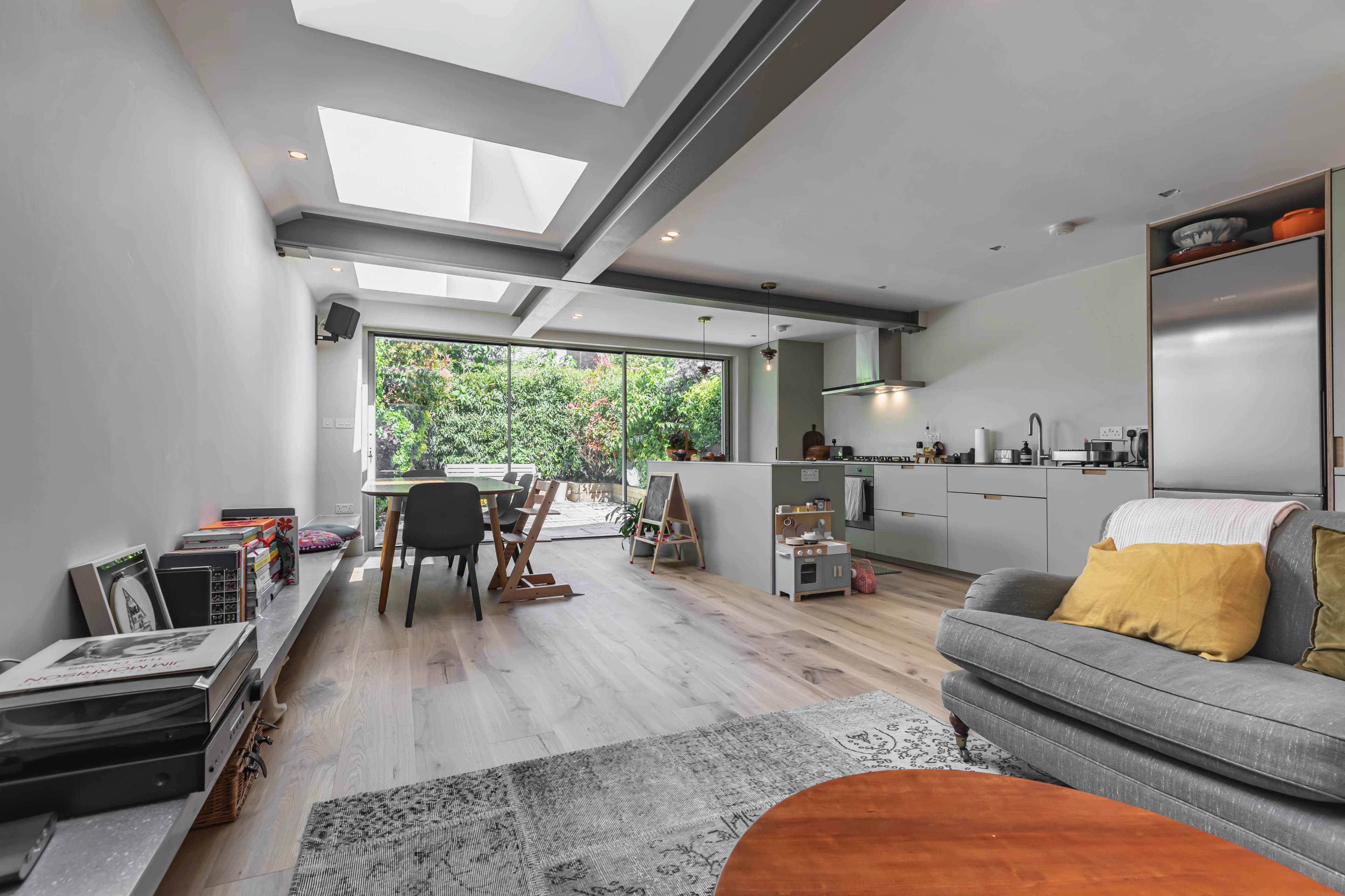 Rear extension and open-plan kitchen living space in N19