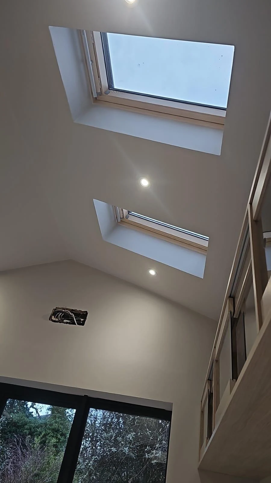 Two rooflights above the extension interior
