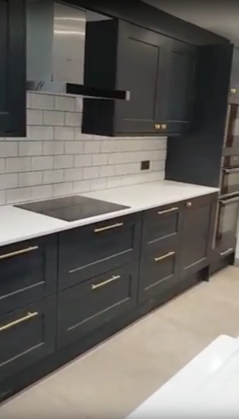 Kitchen cabinet and worktop detail